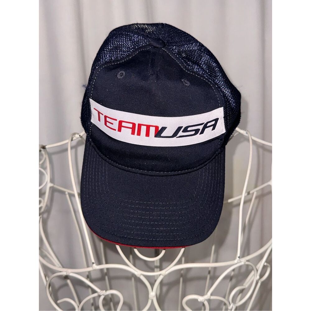 Nice unisex Team USA Olympic Mesh Baseball Hat Cap One Size Red White Blue  Hat